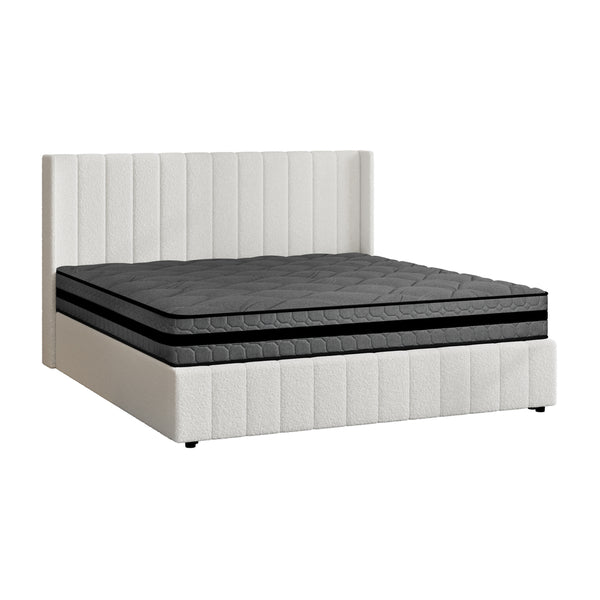  Bed Frame with Mattress Set King Single &King Size Gas Lift Boucle BILY