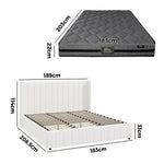 Bed Frame with Mattress Set King Single &King Size Gas Lift Boucle BILY