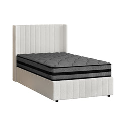 Bed Frame with Mattress Set King Single Gas Lift Boucle BILY