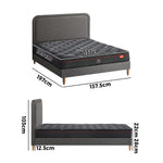Bed Frame Double & Queen Size Beds Platform with Mattress Grey Fabric