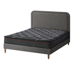Bed Frame Double & Queen Size Beds Platform with Mattress Grey Fabric