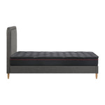Bed Frame Double & Queen Size Beds Platform with Mattress Grey Fabric