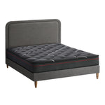 Bed Frame Double & Queen Size Beds Platform with Mattress Grey Fabric