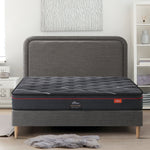 Bed Frame Double & Queen Size Beds Platform with Mattress Grey Fabric