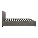 Bed Frame King Size Gas Lift Storage Base Fabric Grey