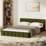 Bed Frame Tufted Headboard Green Boucle Size King Single/King/Double/Queen
