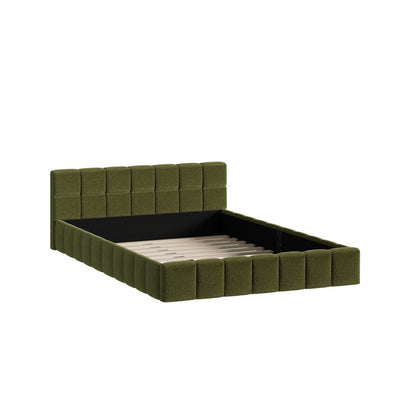 Bed Frame Tufted Headboard Green Boucle Size King Single/King/Double/Queen