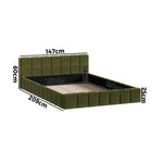Bed Frame Tufted Headboard Green Boucle Size King Single/King/Double/Queen