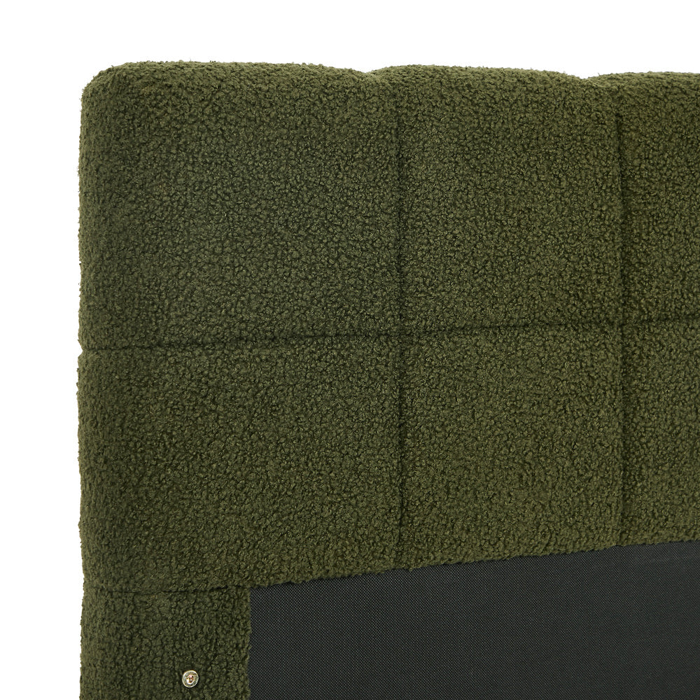 Bed Frame Tufted Headboard Green Boucle Size King Single/King/Double/Queen