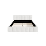 Double Bed Frame Boucle Tufted Headboard | HomeAndLiving