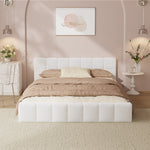 Double Bed Frame Boucle Tufted Headboard | HomeAndLiving