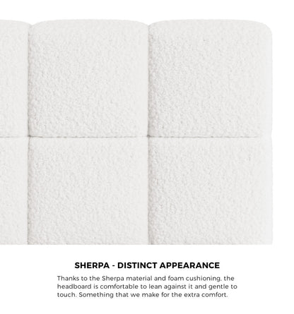 Double Bed Frame Boucle Tufted Headboard | HomeAndLiving