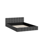 Double Bed Frame Grey Velvet Tufted Headboard | HomeAndLivin