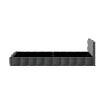 Double Bed Frame Grey Velvet Tufted Headboard | HomeAndLivin