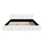 King Size Boucle Bed Frame Tufted Headboard | HomeAndLiving