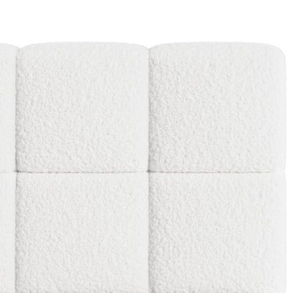 King Size Boucle Bed Frame Tufted Headboard | HomeAndLiving