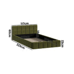 Bed Frame Tufted Headboard Green Boucle Size King Single/King/Double/Queen