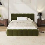 Bed Frame Tufted Headboard Green Boucle Size King Single/King/Double/Queen