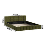 Bed Frame Tufted Headboard Green Boucle Size King Single/King/Double/Queen
