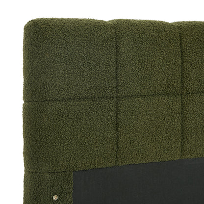 Bed Frame Tufted Headboard Green Boucle Size King Single/King/Double/Queen