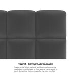 Queen Bed Frame Grey Velvet Tufted Headboard | HomeAndLiving
