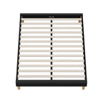 Bed Frame King & Double Size Bed Base Black Leather
