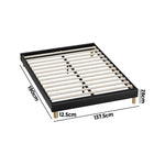 Bed Frame King & Double Size Bed Base Black Leather