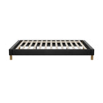 Bed Frame King & Double Size Bed Base Black Leather