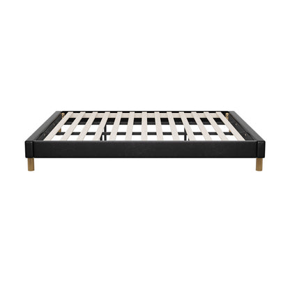 Bed Frame King & Double Size Bed Base Black Leather