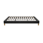 Bed Frame King & Double Size Bed Base Black Leather
