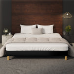 Bed Frame King & Double Size Bed Base Black Leather