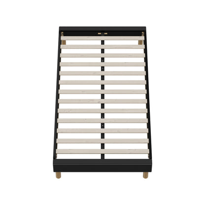 Bed Frame King Single Bed Base Black Leather