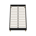 Bed Frame King Single Bed Base Black Leather