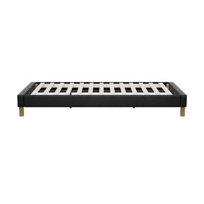 Bed Frame King Single Bed Base Black Leather