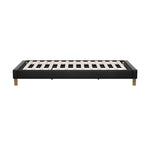 Bed Frame King Single Bed Base Black Leather
