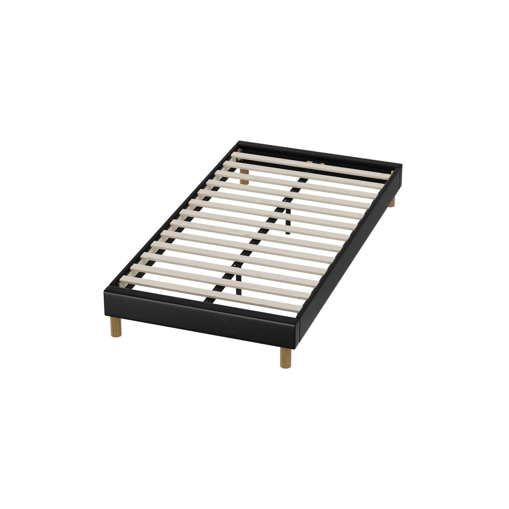 Bed Frame King Single Bed Base Black Leather
