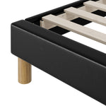 Bed Frame King Single Bed Base Black Leather