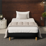 Bed Frame King Single Bed Base Black Leather