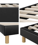 Bed Frame King Single Bed Base Black Leather