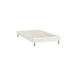 Bed Frame Double King Single Queen Size Bed Base White Boucle