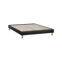 Bed Frame Queen Size Bed Base Black Leather