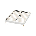 Bed Frame Double King Single Queen Size Bed Base White Boucle