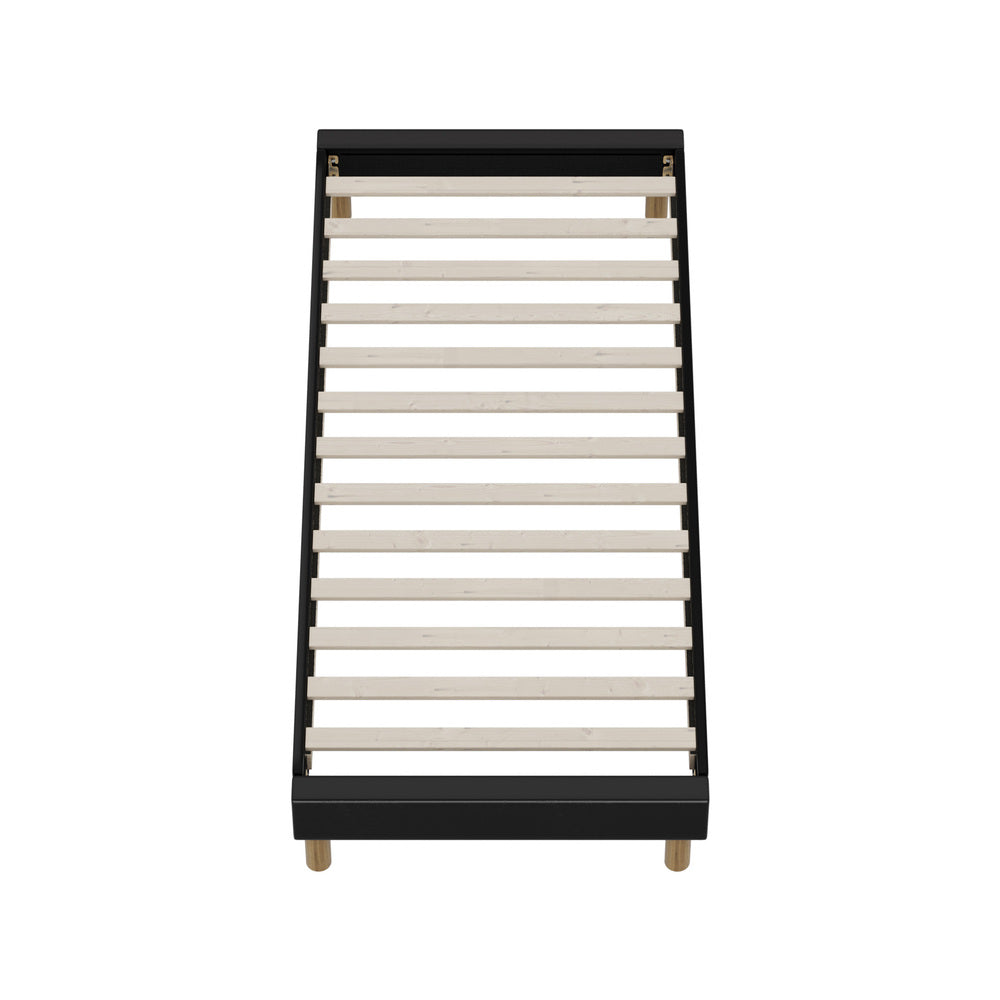Bed Frame Single Size Bed Base Black Leather