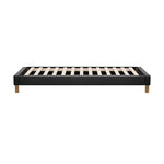 Bed Frame Single Size Bed Base Black Leather