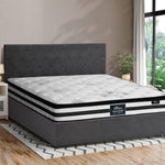 Bed Frame Double King & Queen Size Gas Lift Base with Mattress Velvet Grey
