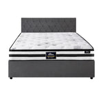 Bed Frame Double King & Queen Size Gas Lift Base with Mattress Velvet Grey