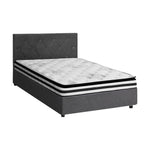 Bed Frame Double King & Queen Size Gas Lift Base with Mattress Velvet Grey