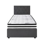 Bed Frame Double King & Queen Size Gas Lift Base with Mattress Velvet Grey
