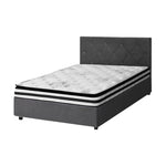 Bed Frame Double King & Queen Size Gas Lift Base with Mattress Velvet Grey