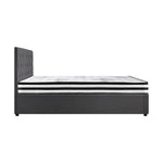 Bed Frame Double King & Queen Size Gas Lift Base with Mattress Velvet Grey
